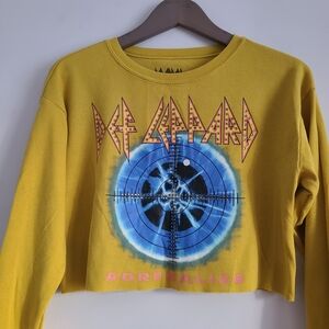 Def Leppard Adrenalize 80's Rock Album Graphic Crop Top Size S